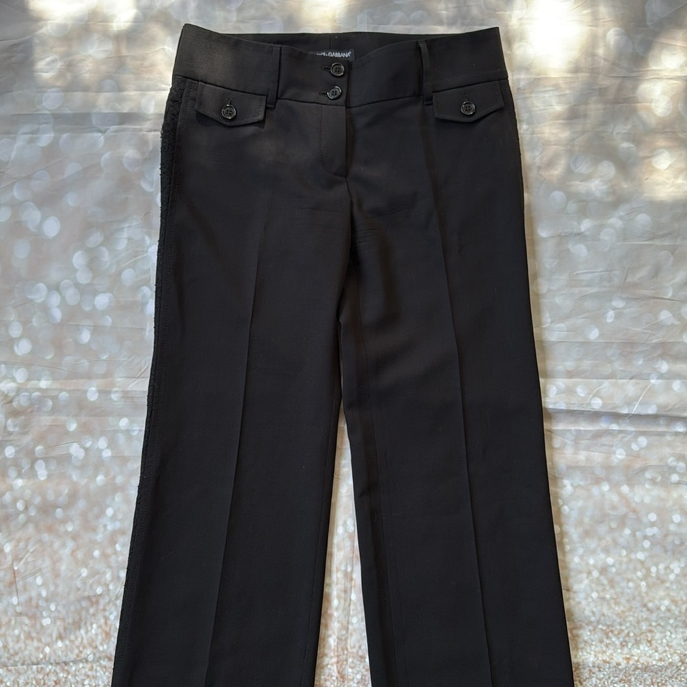 Dolce & Gabbana Lace Trim Dress Pant